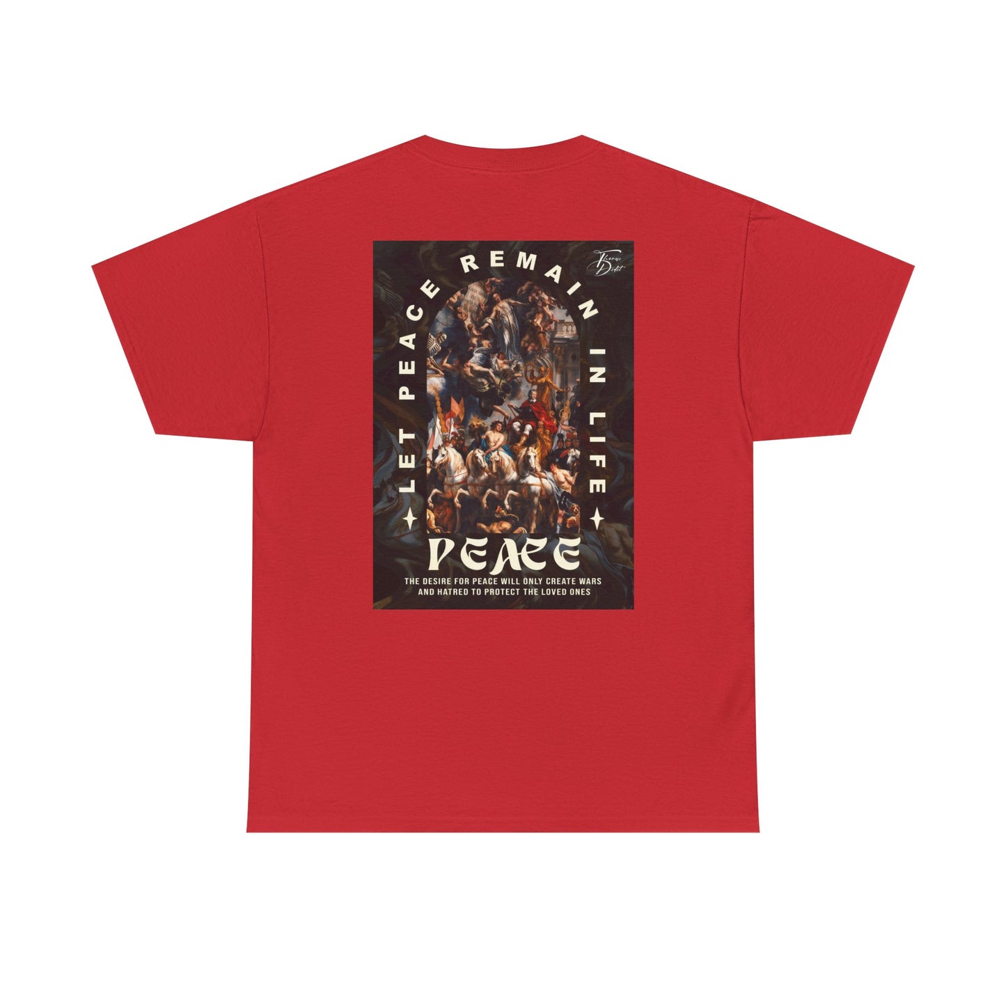 Peace-Themed Unisex Heavy Cotton Tee, Casual Wear, Gift for Friends, Streetwear, Summer Fashion, Music Festival Tee