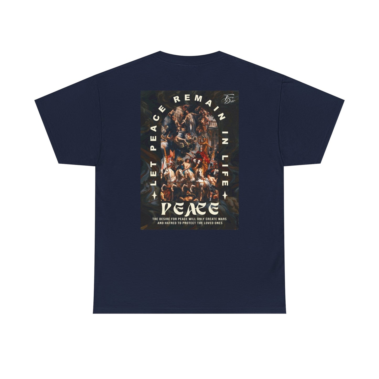 Peace-Themed Unisex Heavy Cotton Tee, Casual Wear, Gift for Friends, Streetwear, Summer Fashion, Music Festival Tee