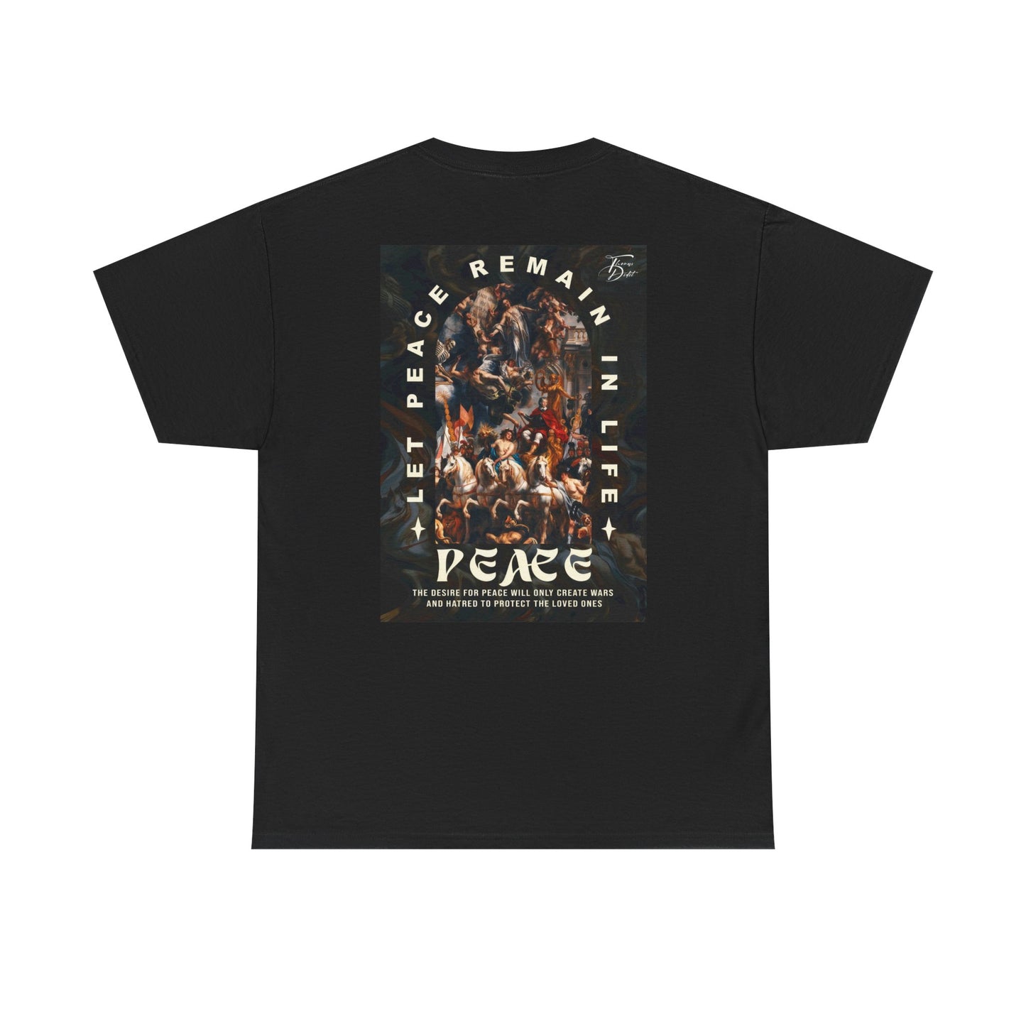 Peace-Themed Unisex Heavy Cotton Tee, Casual Wear, Gift for Friends, Streetwear, Summer Fashion, Music Festival Tee