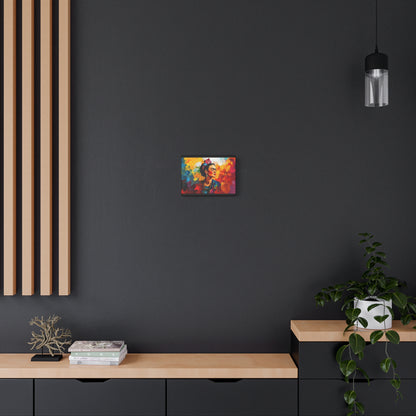 Frida Kahlo Colorful Portrait Matte Canvas Wall Art - Stretched 1.25"