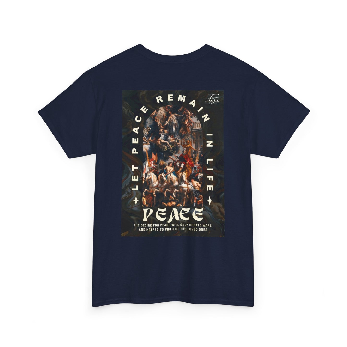 Peace-Themed Unisex Heavy Cotton Tee, Casual Wear, Gift for Friends, Streetwear, Summer Fashion, Music Festival Tee